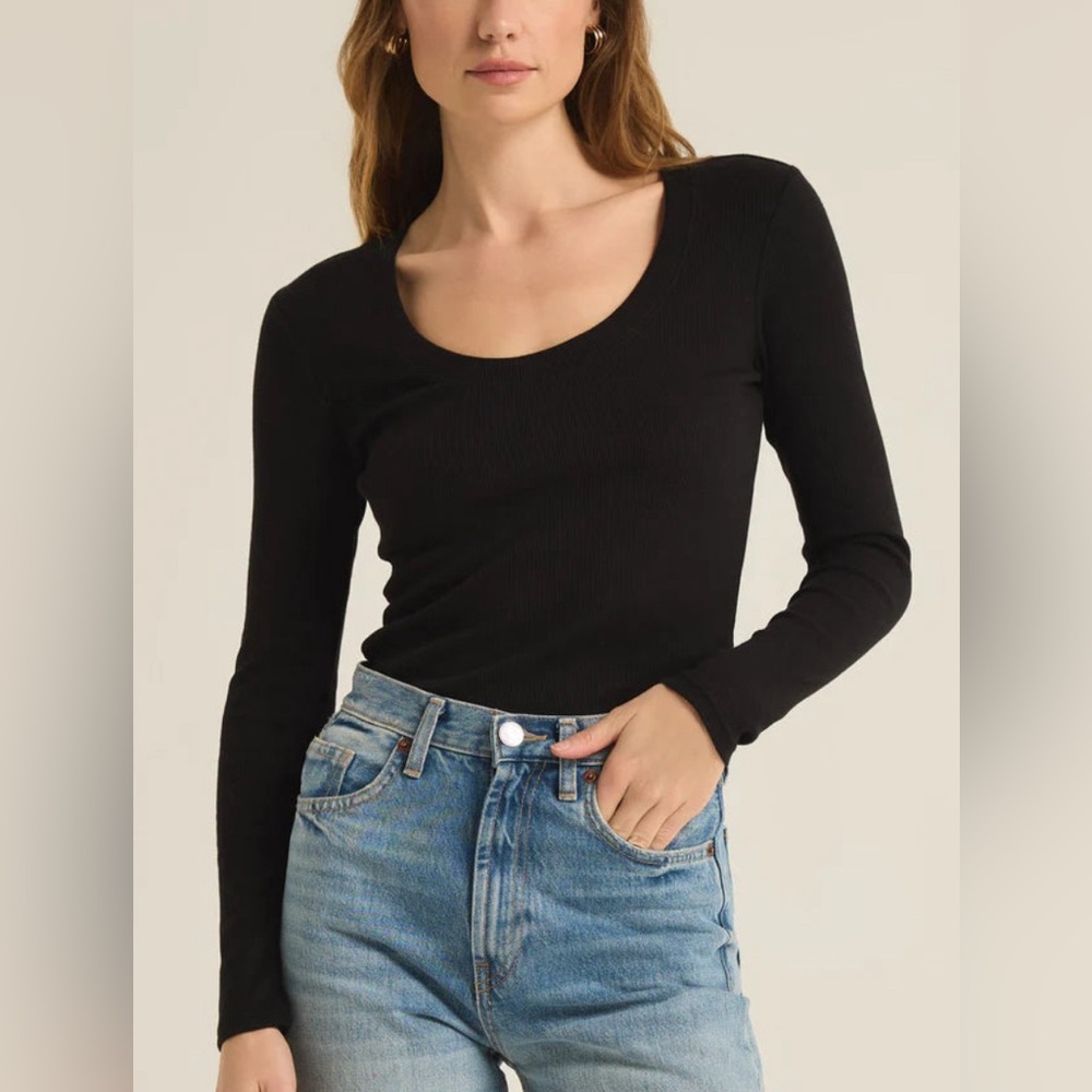 Z supply sirena rib long sleeve tee black - Picture 2 of 3